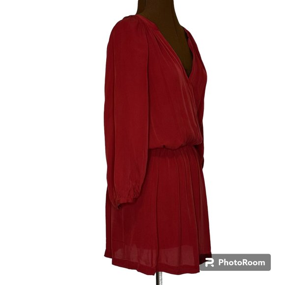 Joie Red Silk Mock Wrap Dress - Picture 4 of 6